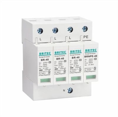BR-40 2P 40kA タイプ 2 シングルフェーズ TVSS Spd タイプ 2 シングルフェーズ 275v ac spd 超電圧保護装置 雷電止め 単相 AC 電源超電圧保護装置