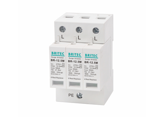 電光保護タイプ1のための275Vac 12.5kA 3ポーランド人SPD +2/のクラスI+II